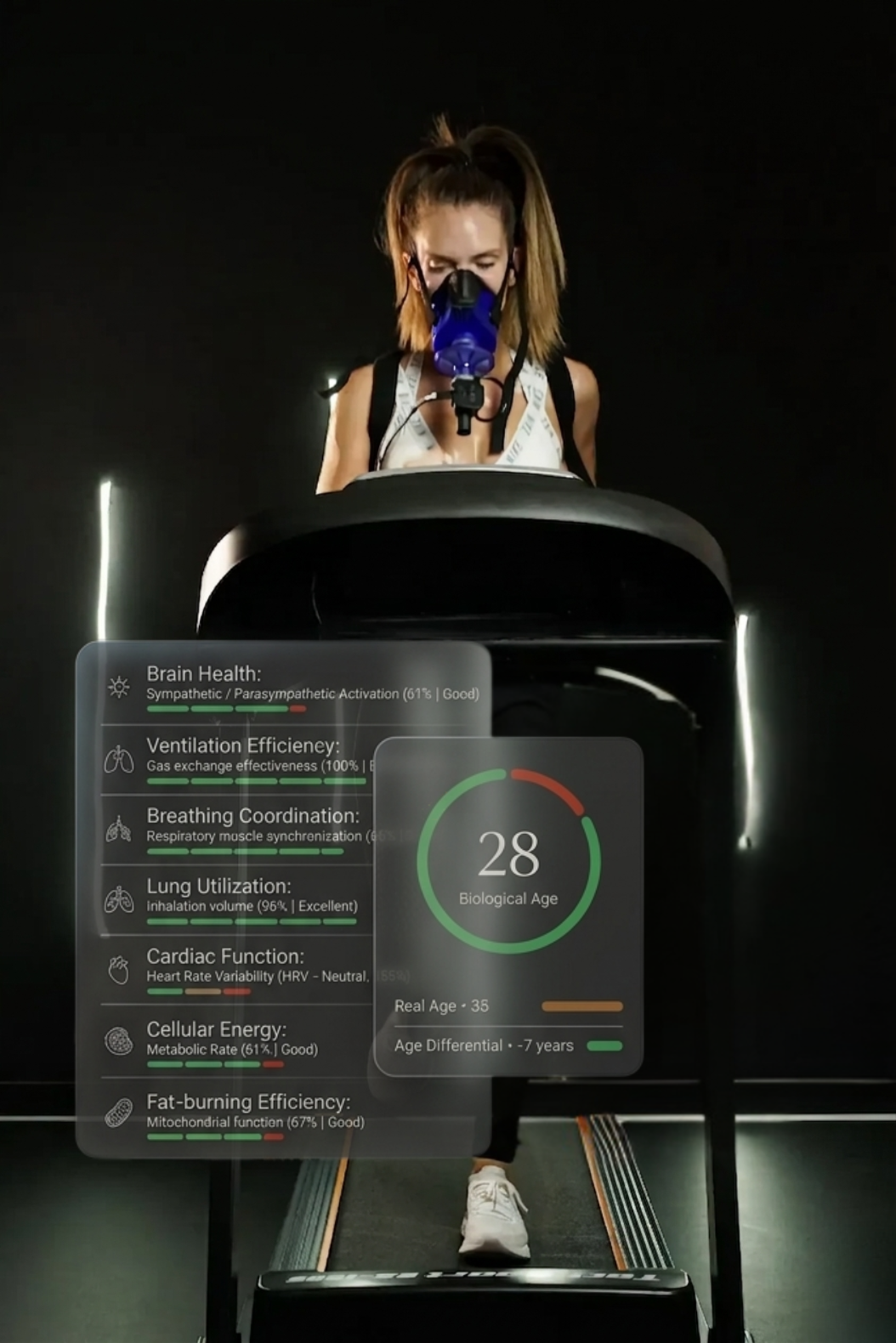 My Health physician conducting VO2 Max assessment at a Dubai gym